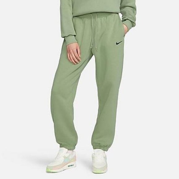 (L) NWT Nike Women's Phoenix Fleece Oversized Jogger Oil Green - Picture 1 of 4